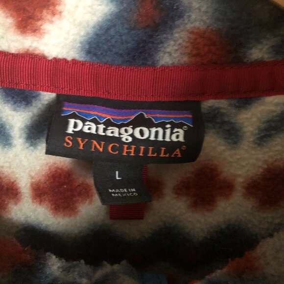 Patagonia printed Syncihlla aztec cliff underwater blue snap-t fleece - Picture 8 of 8